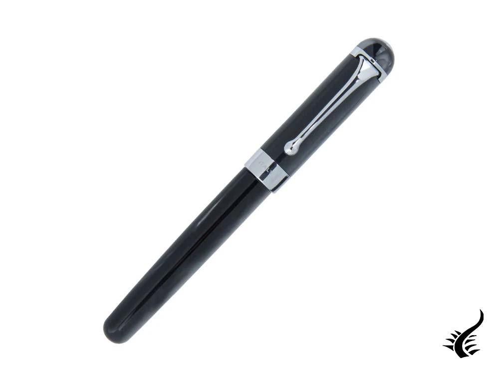 Stylo plume Aurora Alpha, résine noire, garniture chromée, H11CN