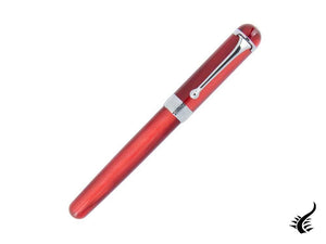 Aurora Alpha Fountain Pen, Resin, Red, Chrome Trim, H11CR