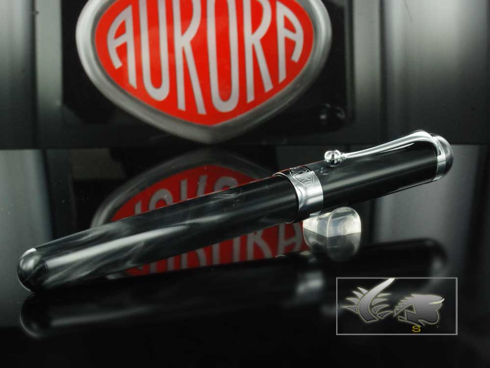 Aurora Alpha Rollerball pen, Resin, Chrome Trim, Black H71CN H71CN