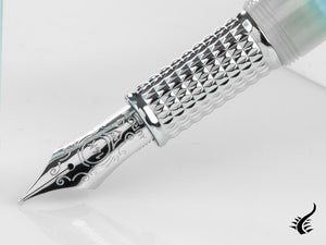 Aurora Alpha Sky Fountain Pen, Resin, Chrome Trim, H11CA