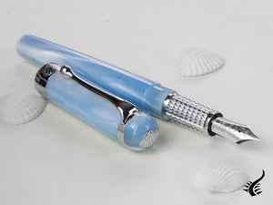 Aurora Alpha Sky Fountain Pen, Resin, Chrome Trim, H11CA