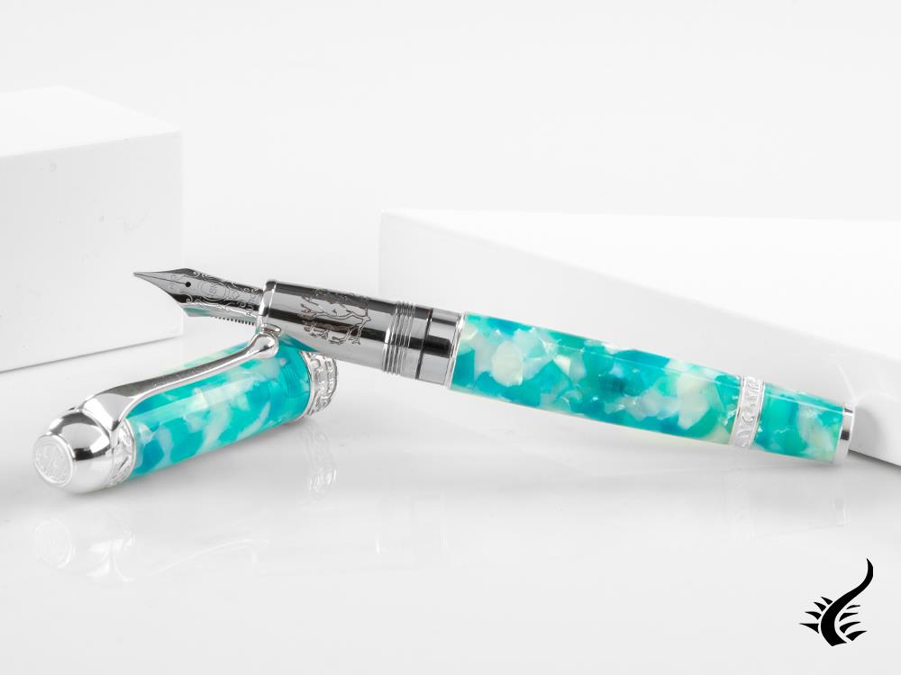 Aurora Ambienti Tropics Fountain Pen, Blue, Limited Edition, 946-ATR