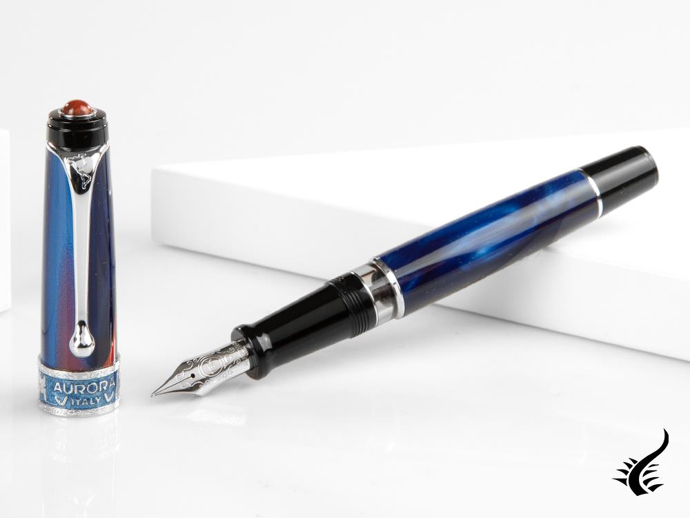 Aurora America Fountain Pen, Limited Ed., Marbled resin, Chrome trims