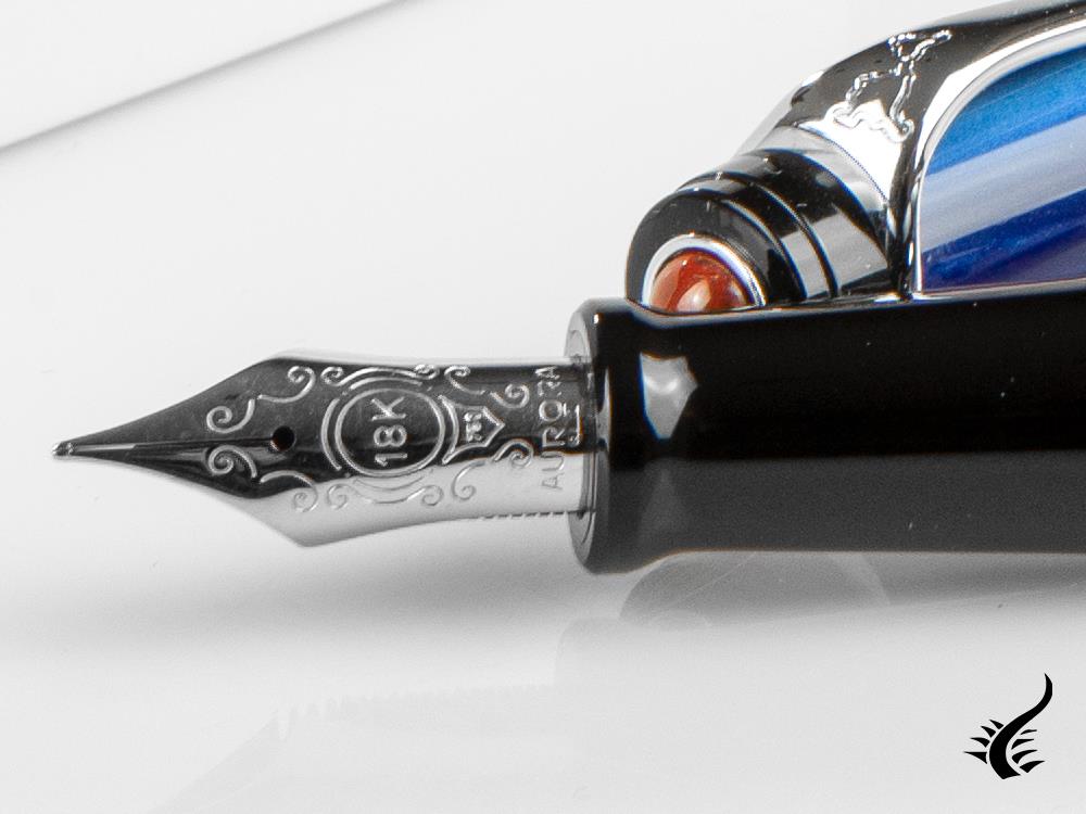 Aurora America Fountain Pen, Limited Ed., Marbled resin, Chrome trims