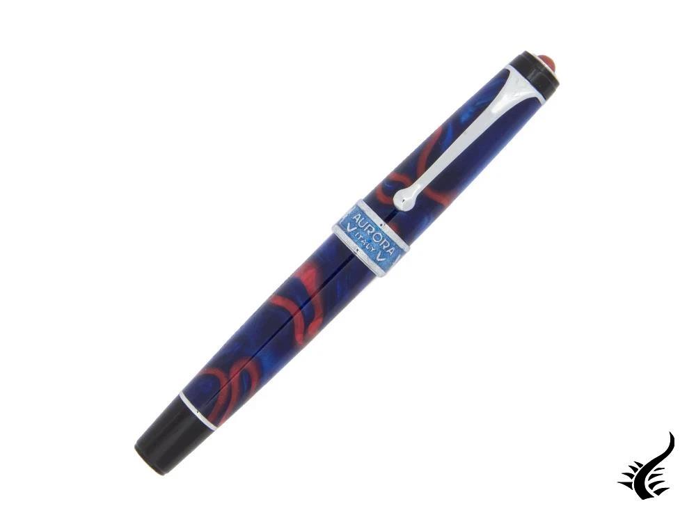 Aurora America Fountain Pen, Limited Ed., Marbled resin, Chrome trims