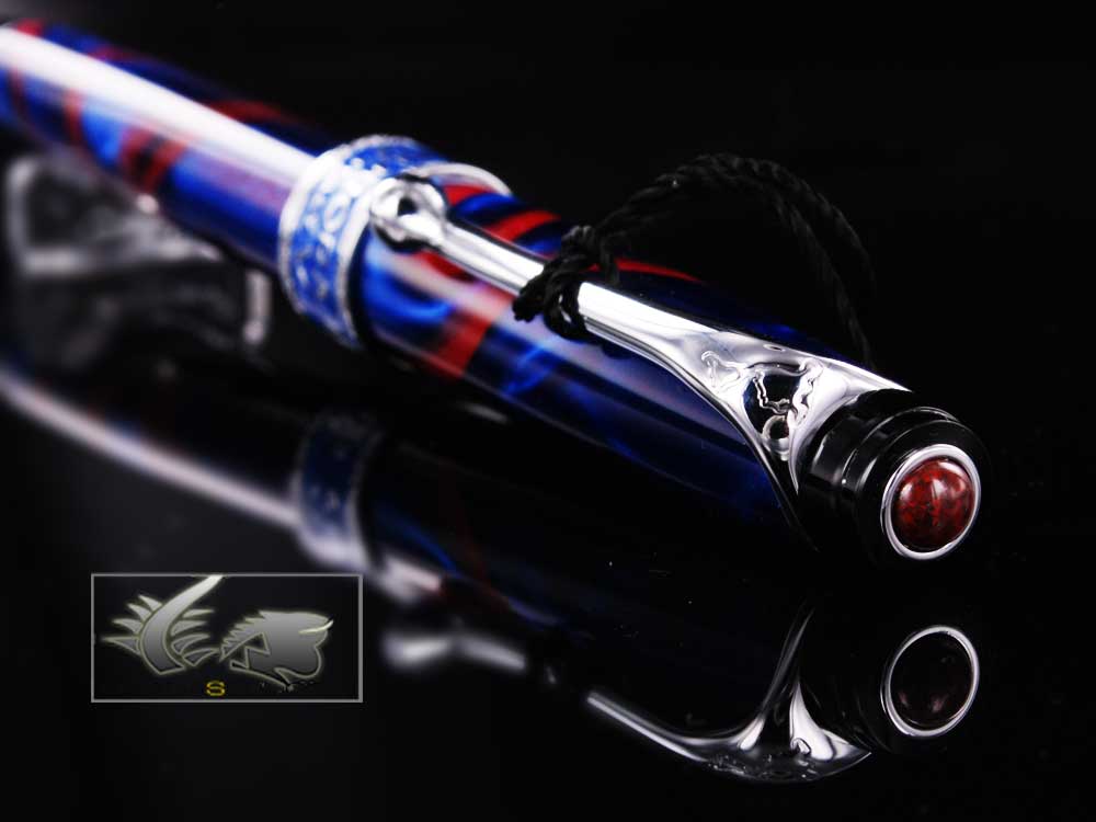 Aurora America Ballpoint pen, Limited Edition, Marbled resin, Chrome trims