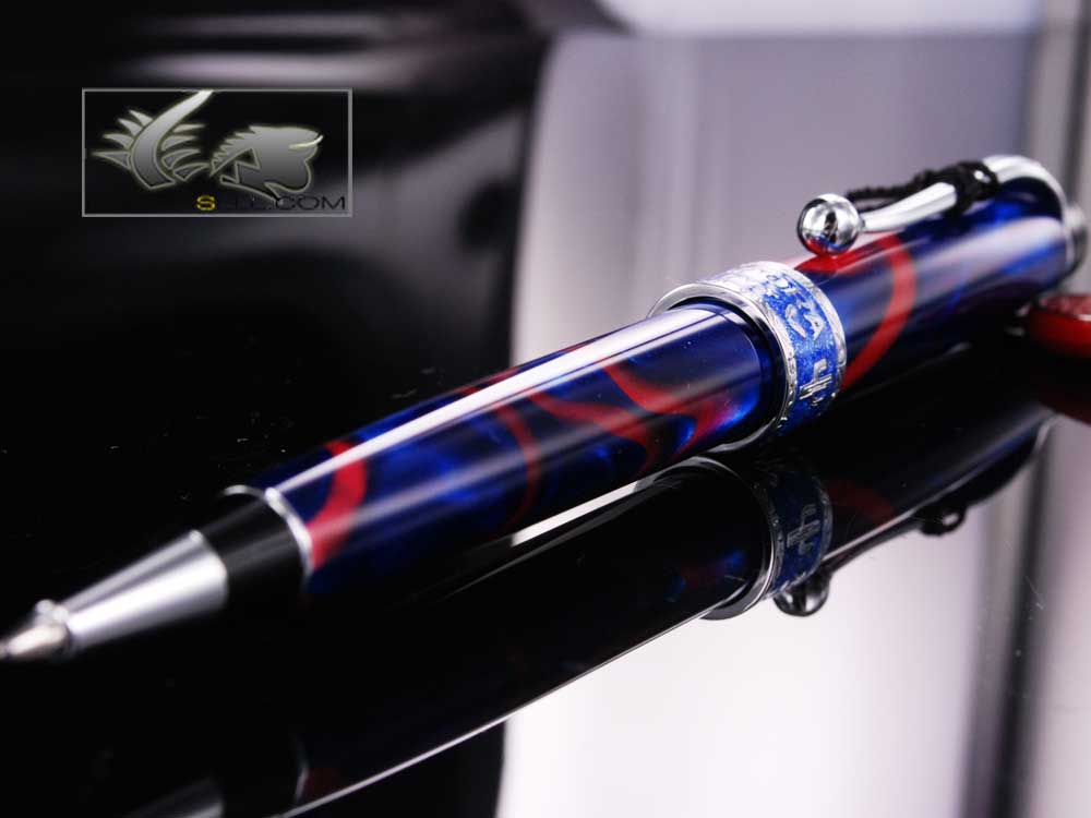 Aurora America Ballpoint pen, Limited Edition, Marbled resin, Chrome trims