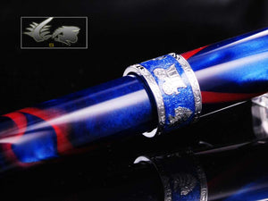 Aurora America Ballpoint pen, Limited Edition, Marbled resin, Chrome trims