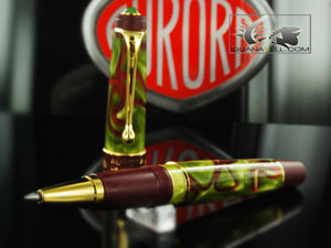 Stylo roller Aurora Asia, édition limitée, résine marbrée, attributs dorés, 535