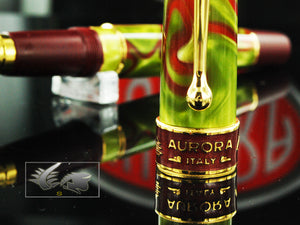 Stylo roller Aurora Asia, édition limitée, résine marbrée, attributs dorés, 535