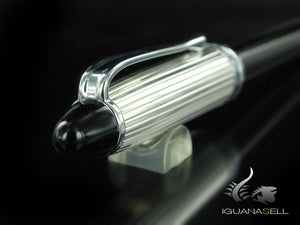 Aurora Ballpoint Pen Ipsilon Silver - Sterling Silver & Black - B34CN