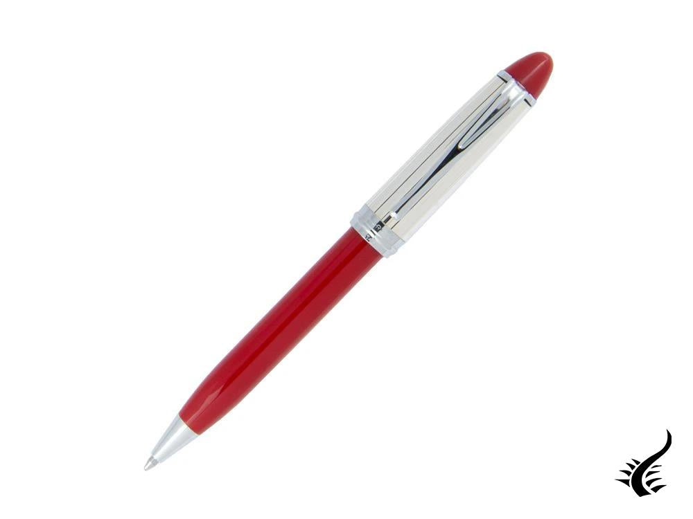 Aurora Ballpoint Pen Ipsilon Sterling Silver & Red Resin - B34CR