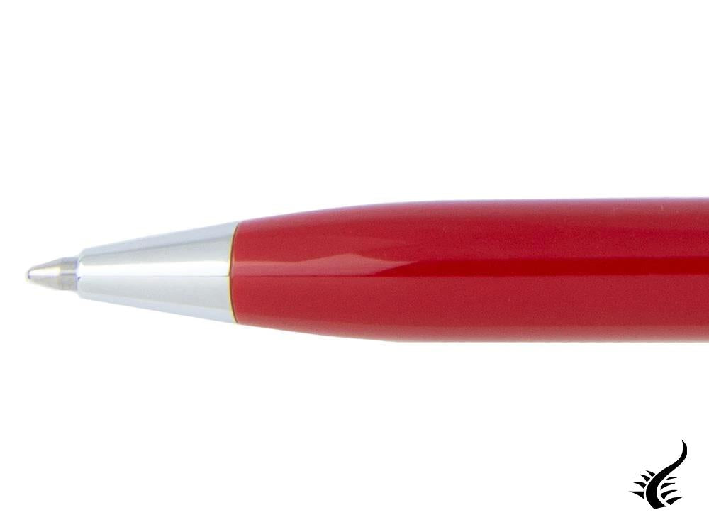 Aurora Ballpoint Pen Ipsilon Sterling Silver & Red Resin - B34CR