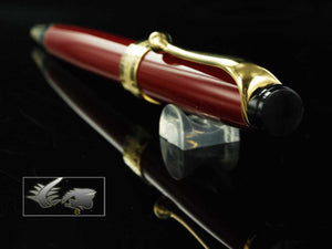 Stylo à bille Aurora Optima, Résine, Bordeaux, Plaqué or, 998X