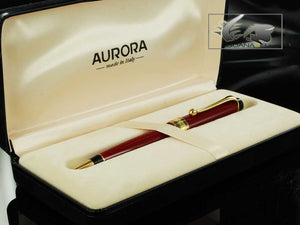 Stylo à bille Aurora Optima, Résine, Bordeaux, Plaqué or, 998X