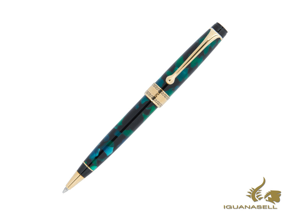 Stylo à bille Aurora Optima, Auroloide, Vert, Plaqué or, 998VA