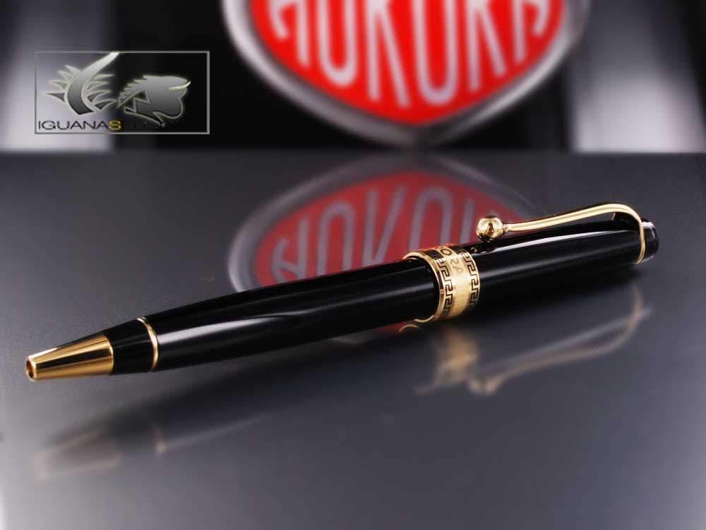 Aurora Ballpoint pen Optima -Black Auroloide -Gold Tr.