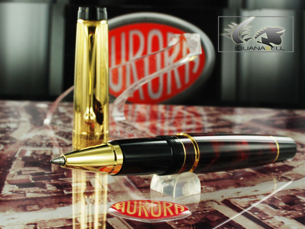 Stylo roller Aurora D'Annunzio, Bourgogne Auroloide, Or, Lim.Edition 975XAD