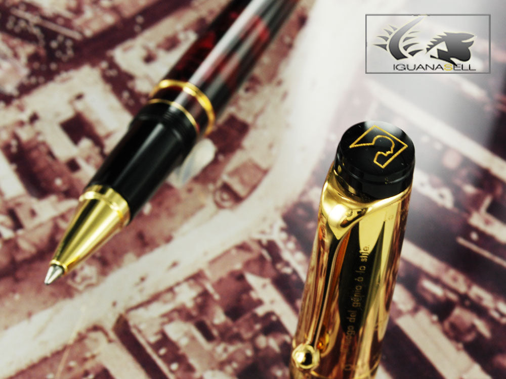 Aurora D'Annunzio Rollerball pen, Burgundy Auroloide, Gold,Lim.Edition 975XAD