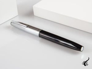 Aurora Duo-Cart Fountain Pen, Black Resin, Chrome, DC57-CNM