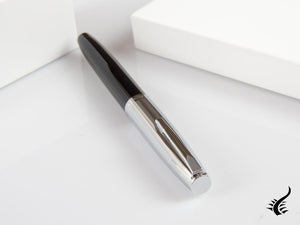 Aurora Duo-Cart Fountain Pen, Black Resin, Chrome, DC57-CNM