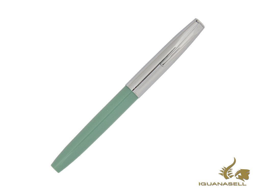 Stylo plume Aurora Duo-Cart, résine verte, chrome, DC57-CVM