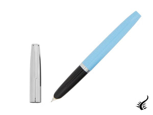 Aurora Duo-Cart Fountain Pen, Light Blue Resin, Chrome, DC57-CAM