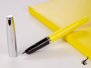 Stylo plume Aurora Duo-Cart, résine jaune, chrome, DC57-CYM