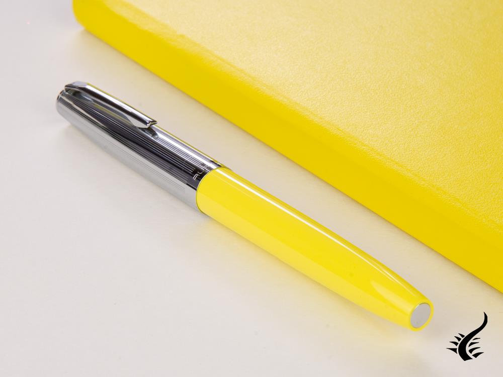 Stylo plume Aurora Duo-Cart, résine jaune, chrome, DC57-CYM