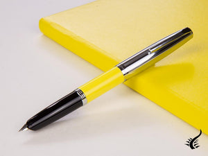 Stylo plume Aurora Duo-Cart, résine jaune, chrome, DC57-CYM