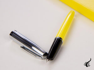 Stylo plume Aurora Duo-Cart, résine jaune, chrome, DC57-CYM