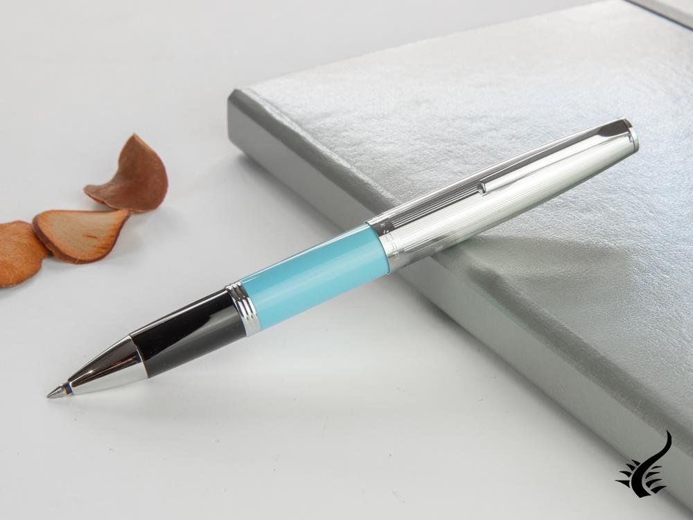 Stylo roller Aurora Duo-Cart, résine bleu clair, DC77-CA