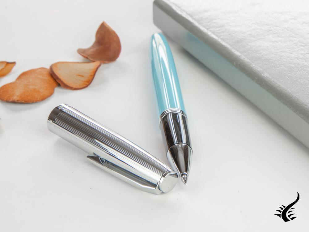 Stylo roller Aurora Duo-Cart, résine bleu clair, DC77-CA