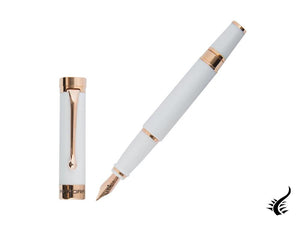 Stylo plume Aurora EDO, résine, or rose 14 carats, blanc, O11-W