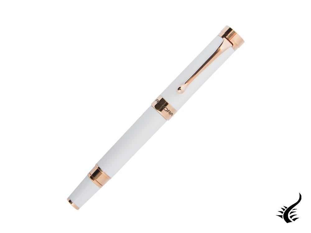 Aurora EDO Fountain Pen, Resin, 14K Rose gold, White, O11-W