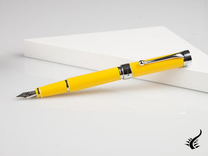 Aurora EDO Fountain Pen, Resin, Chrome Trim, Yellow, O11-Y