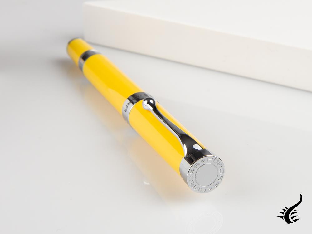 Aurora EDO Fountain Pen, Resin, Chrome Trim, Yellow, O11-Y