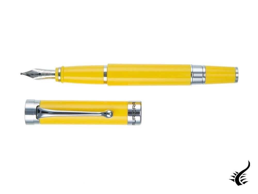 Aurora EDO Fountain Pen, Resin, Chrome Trim, Yellow, O11-Y