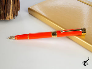 Stylo plume Aurora EDO, résine, attributs PVD dorés, orange, O11-O