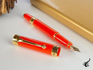 Aurora EDO Fountain Pen, Resin, PVD Gold Trims, Orange, O11-O