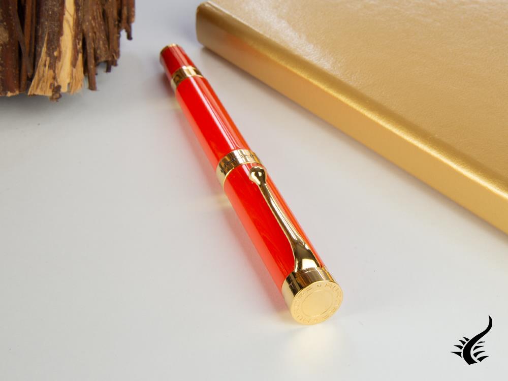 Aurora EDO Fountain Pen, Resin, PVD Gold Trims, Orange, O11-O