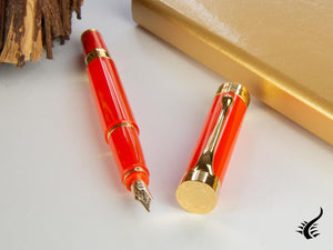 Aurora EDO Fountain Pen, Resin, PVD Gold Trims, Orange, O11-O