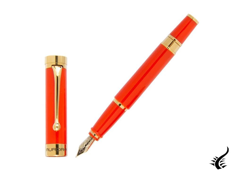 Aurora EDO Fountain Pen, Resin, PVD Gold Trims, Orange, O11-O