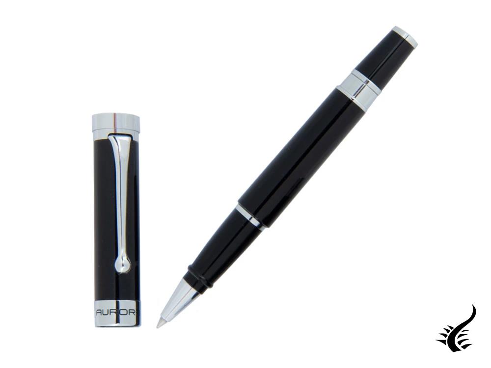 Stylo roller Aurora EDO, résine, finition chromée, noir, O71-N