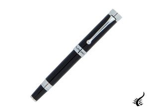 Aurora EDO Rollerball Pen, Resin, Chrome Trim, Black, O71-N