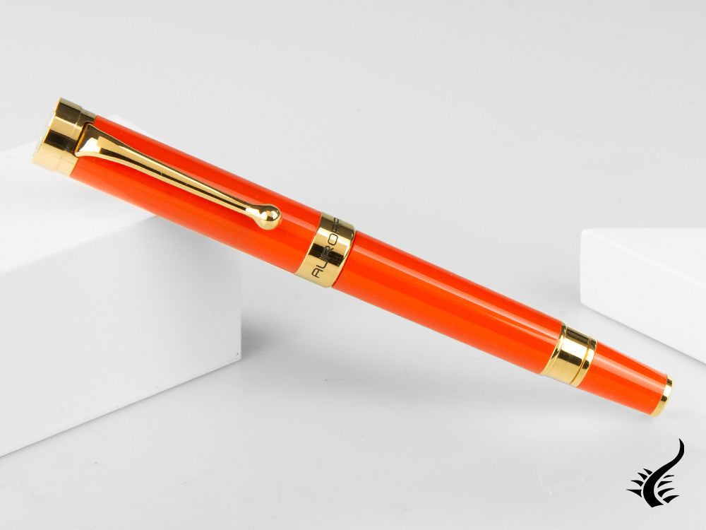 Aurora EDO Rollerball pen, Resin, PVD Gold Trims, Orange, 071-O