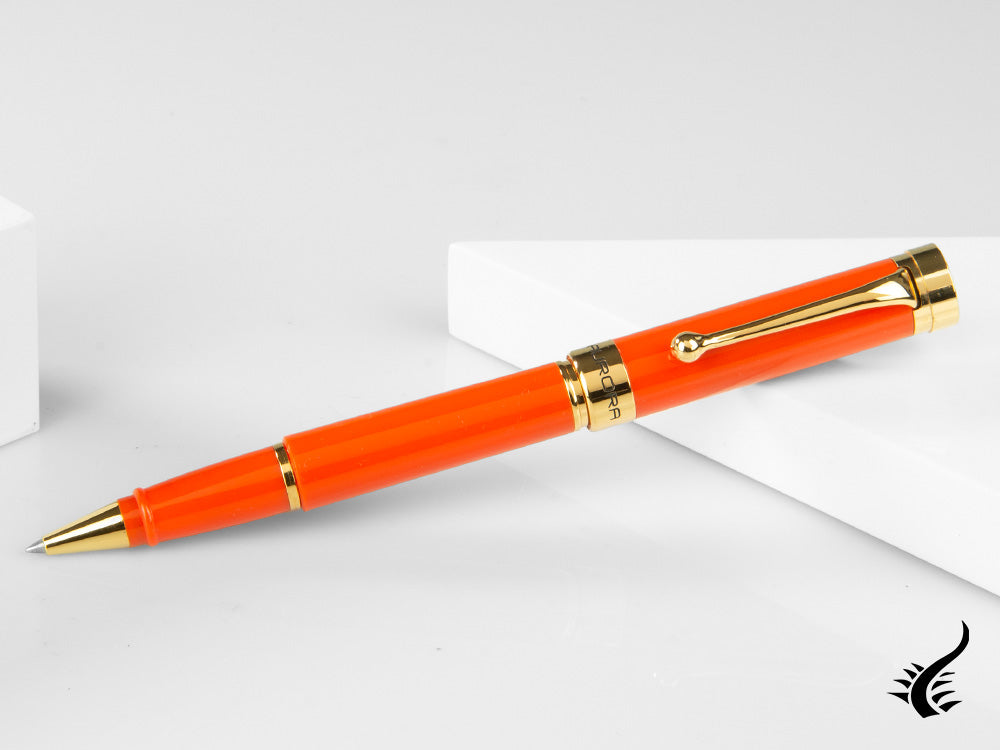 Aurora EDO Rollerball pen, Resin, PVD Gold Trims, Orange, 071-O