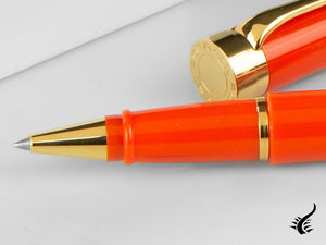 Aurora EDO Rollerball pen, Resin, PVD Gold Trims, Orange, 071-O