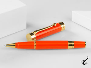 Aurora EDO Rollerball pen, Resin, PVD Gold Trims, Orange, 071-O