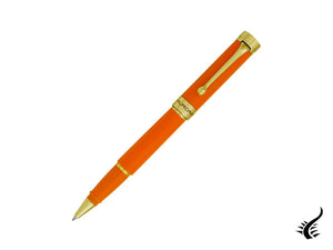 Aurora EDO Rollerball pen, Resin, PVD Gold Trims, Orange, 071-O